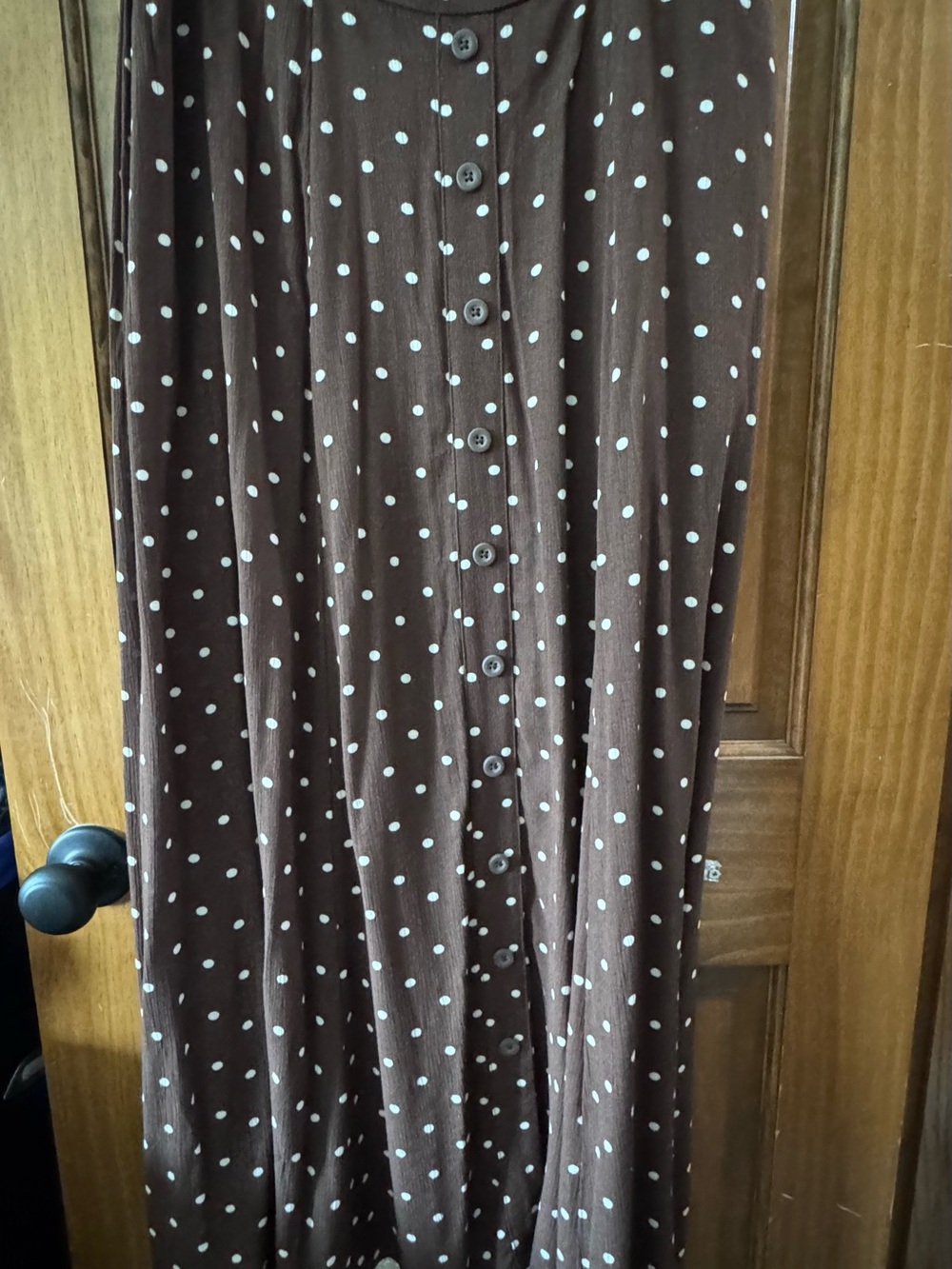 Maurices Brown Polka Dot Button-Front Women's Skirt